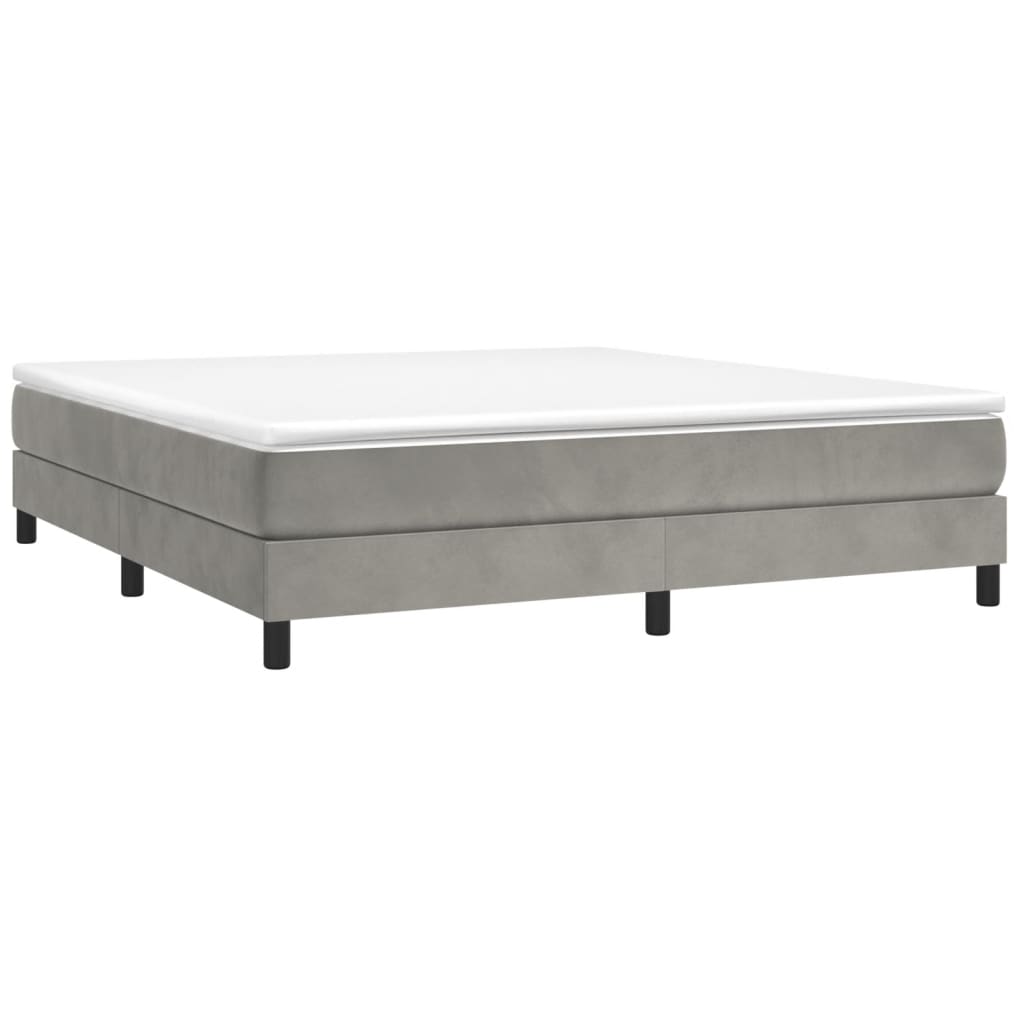 Cadre de lit sans matelas gris clair 160x200 cm velours