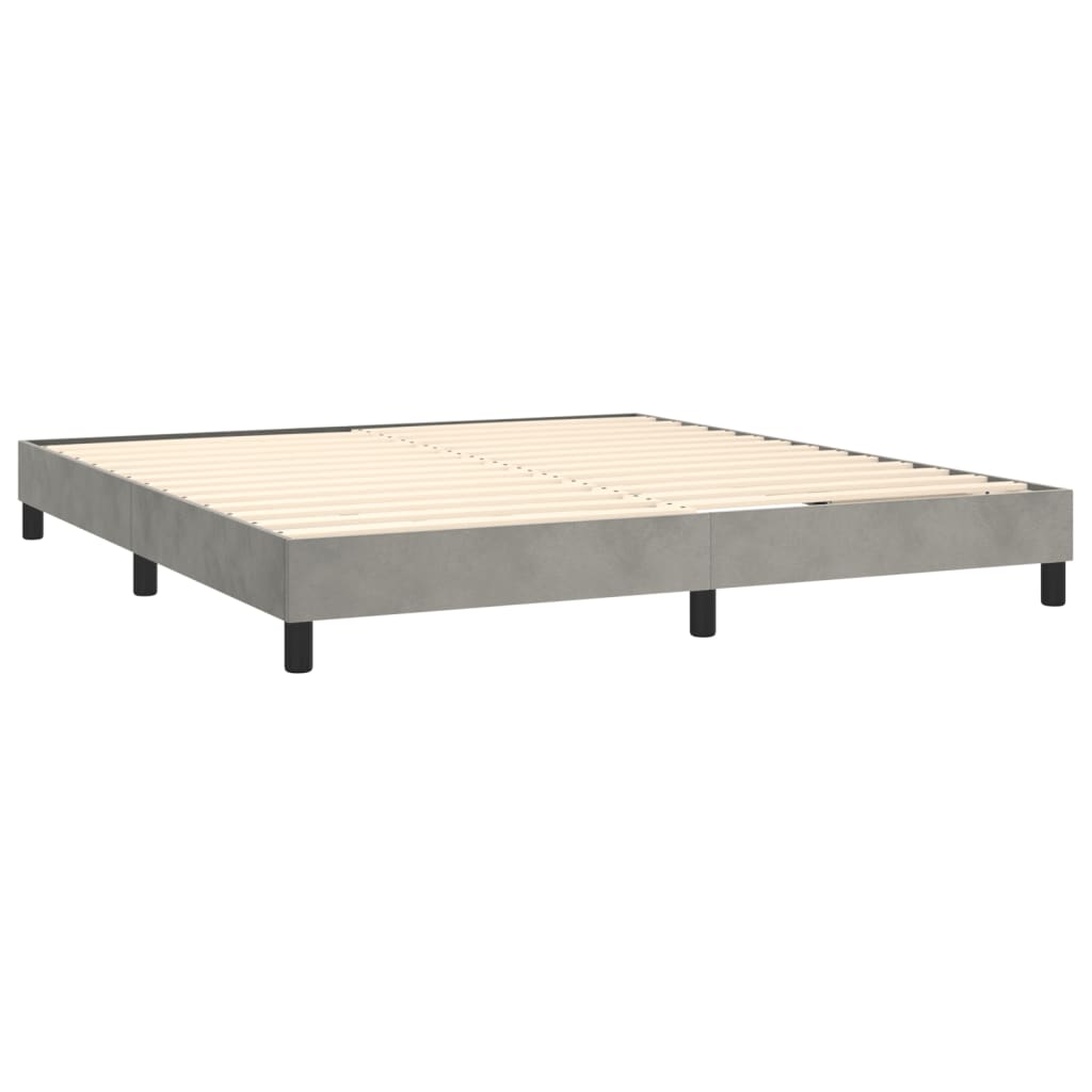 Cadre de lit sans matelas gris clair 160x200 cm velours