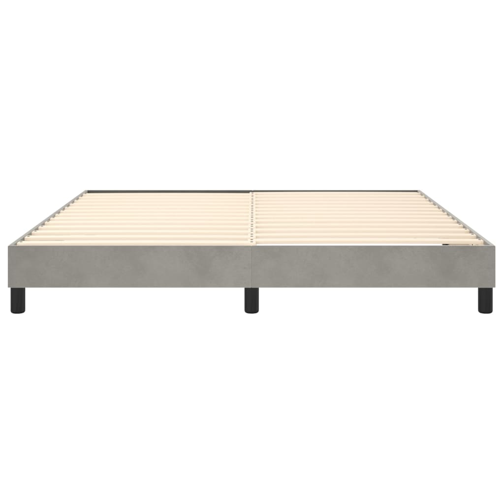 Cadre de lit sans matelas gris clair 160x200 cm velours