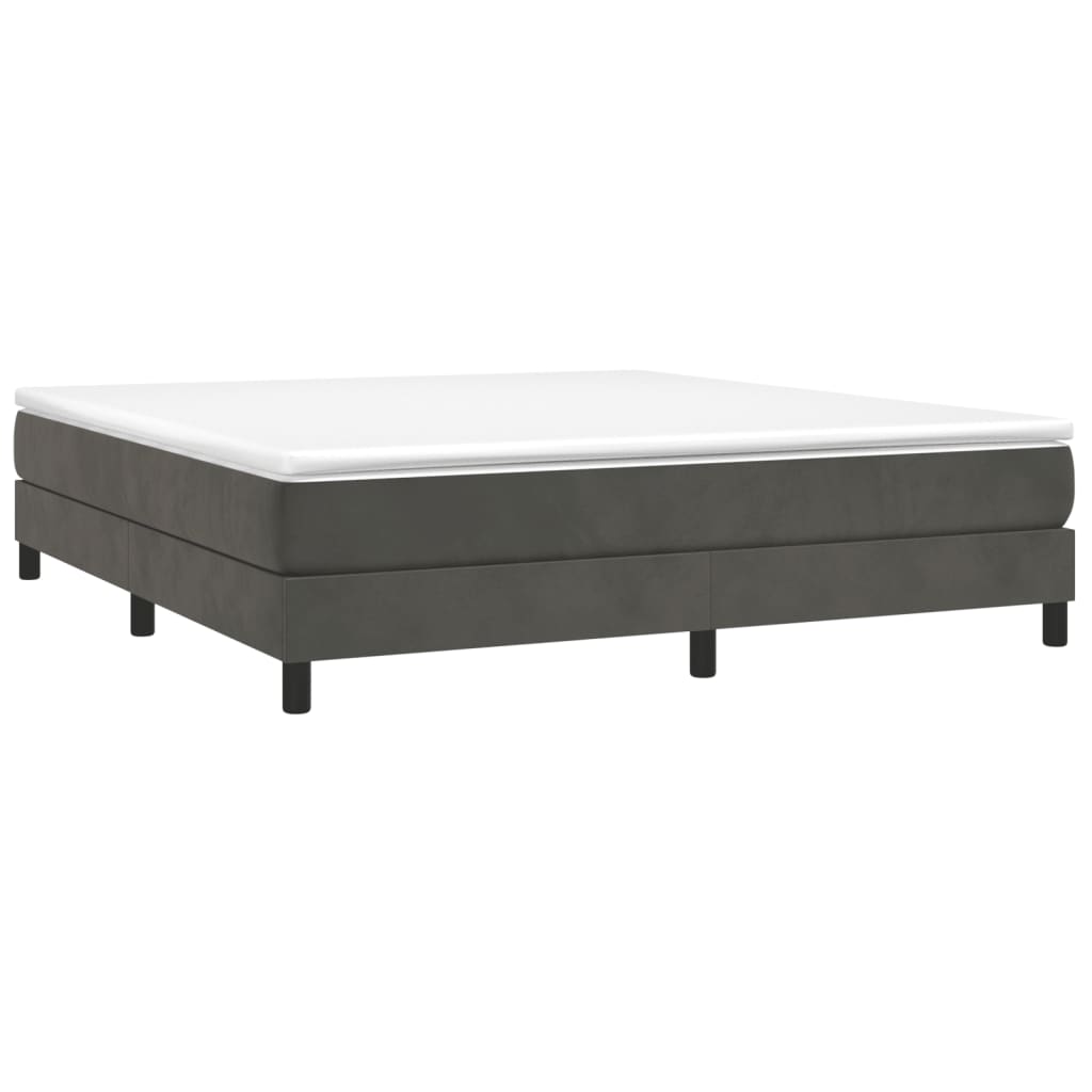 Cadre de lit sans matelas gris foncé 160x200 cm velours