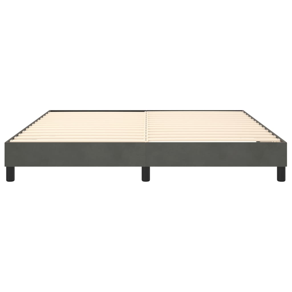 Cadre de lit sans matelas gris foncé 160x200 cm velours