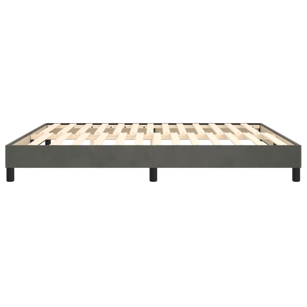 Cadre de lit sans matelas gris foncé 160x200 cm velours