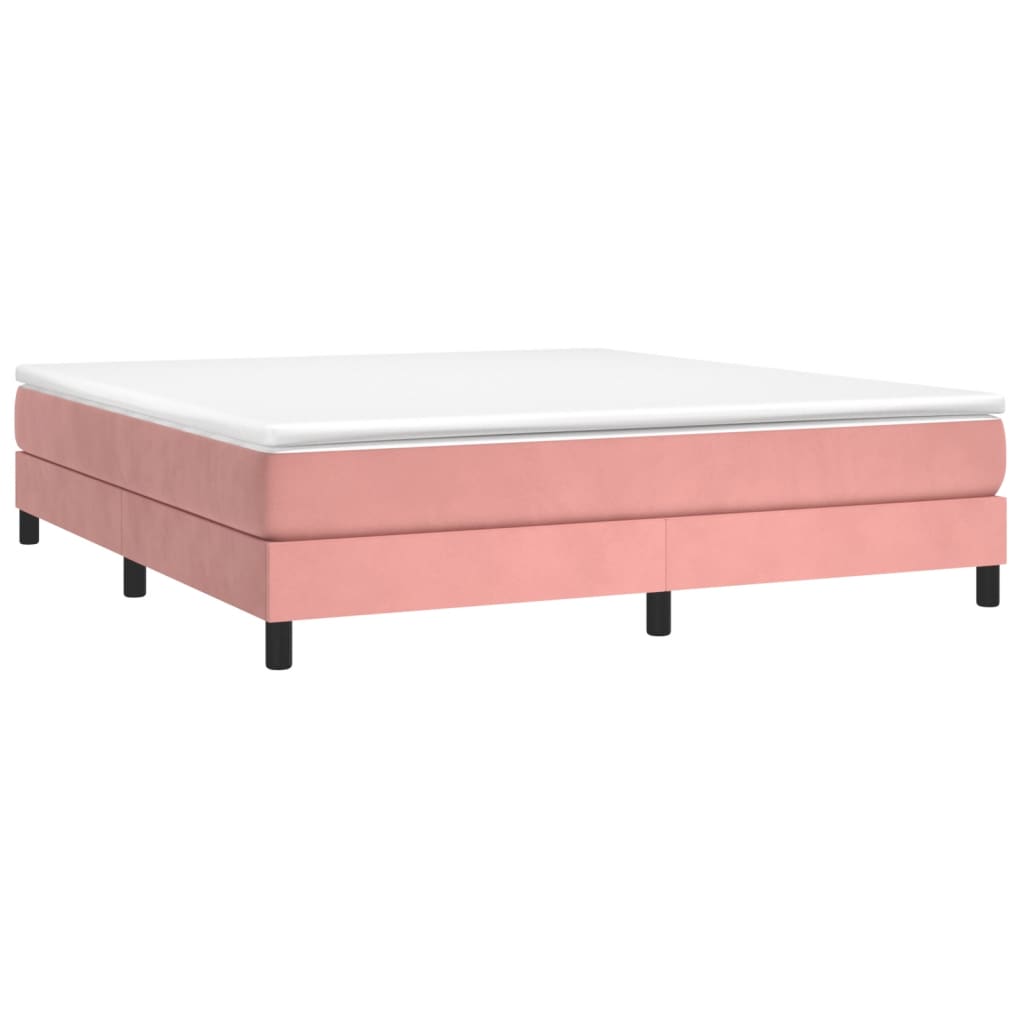 Cadre de lit sans matelas rose 160x200 cm velours