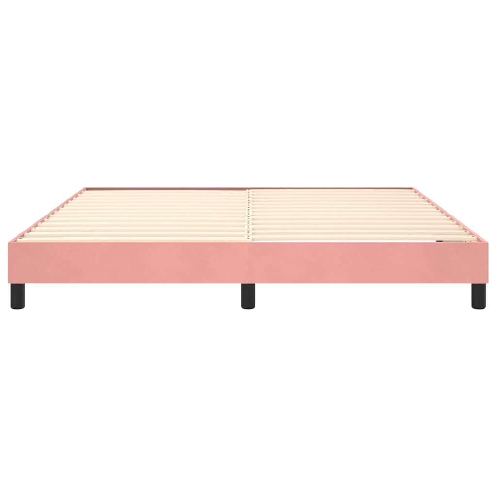 Cadre de lit sans matelas rose 160x200 cm velours