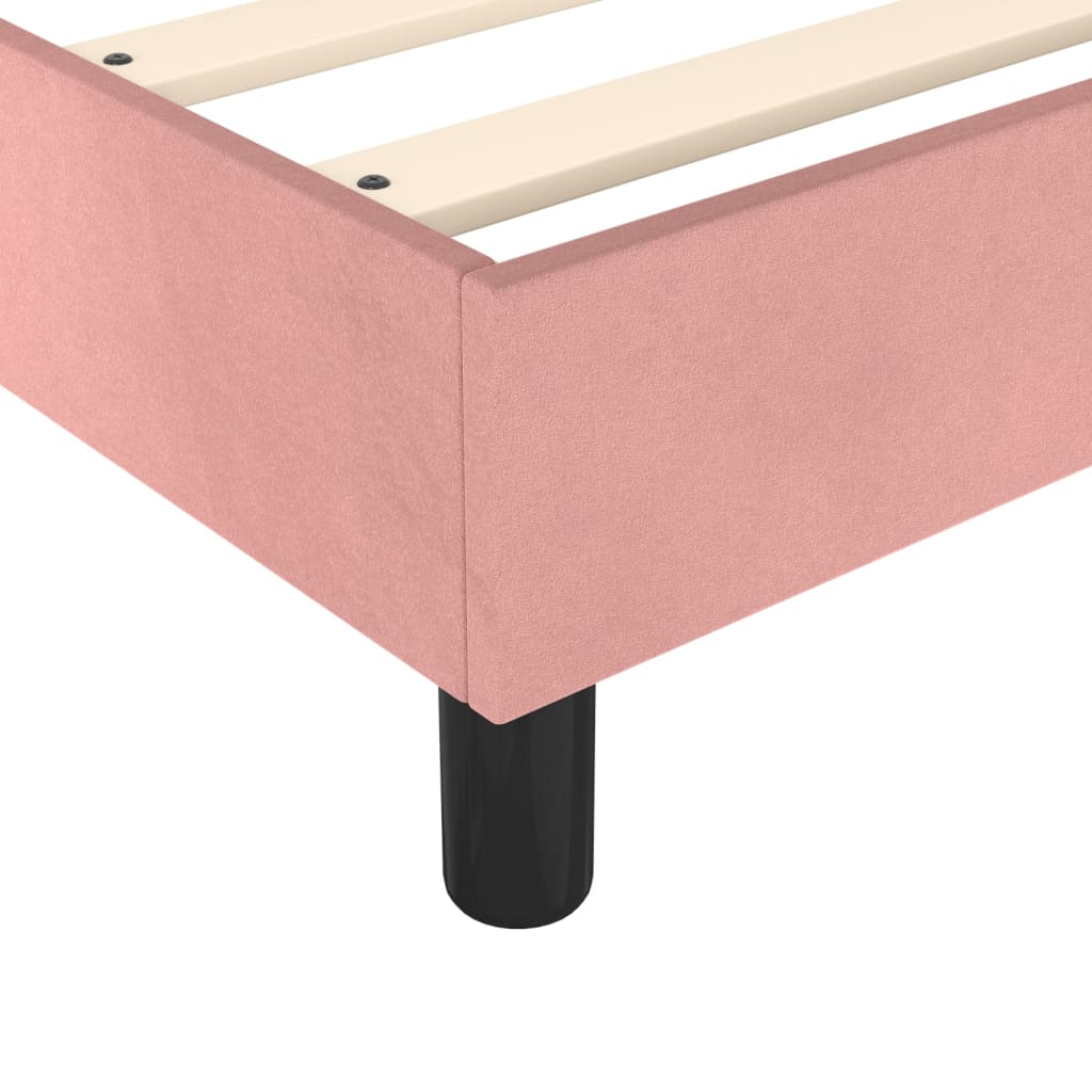 Cadre de lit sans matelas rose 160x200 cm velours