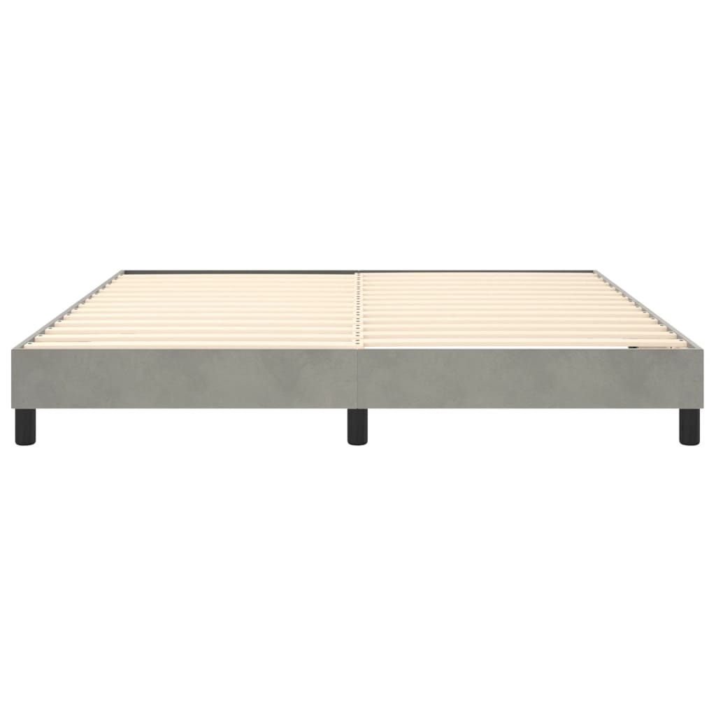 Cadre de lit sans matelas gris clair 180x200 cm velours