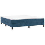 Cadre de lit sans matelas bleu foncé 180x200 cm velours