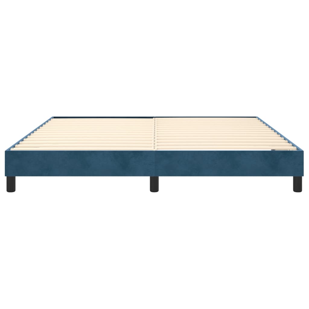 Cadre de lit sans matelas bleu foncé 180x200 cm velours