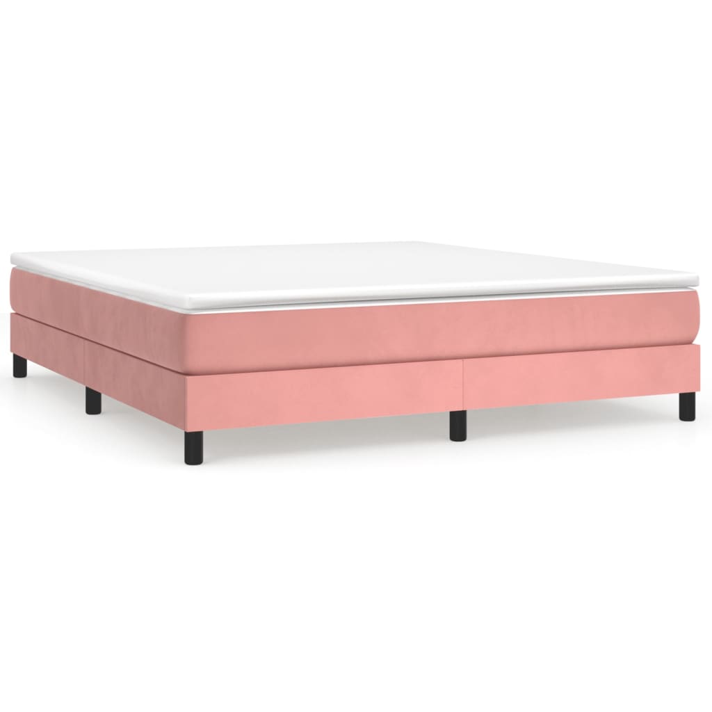 Cadre de lit sans matelas rose 180x200 cm velours