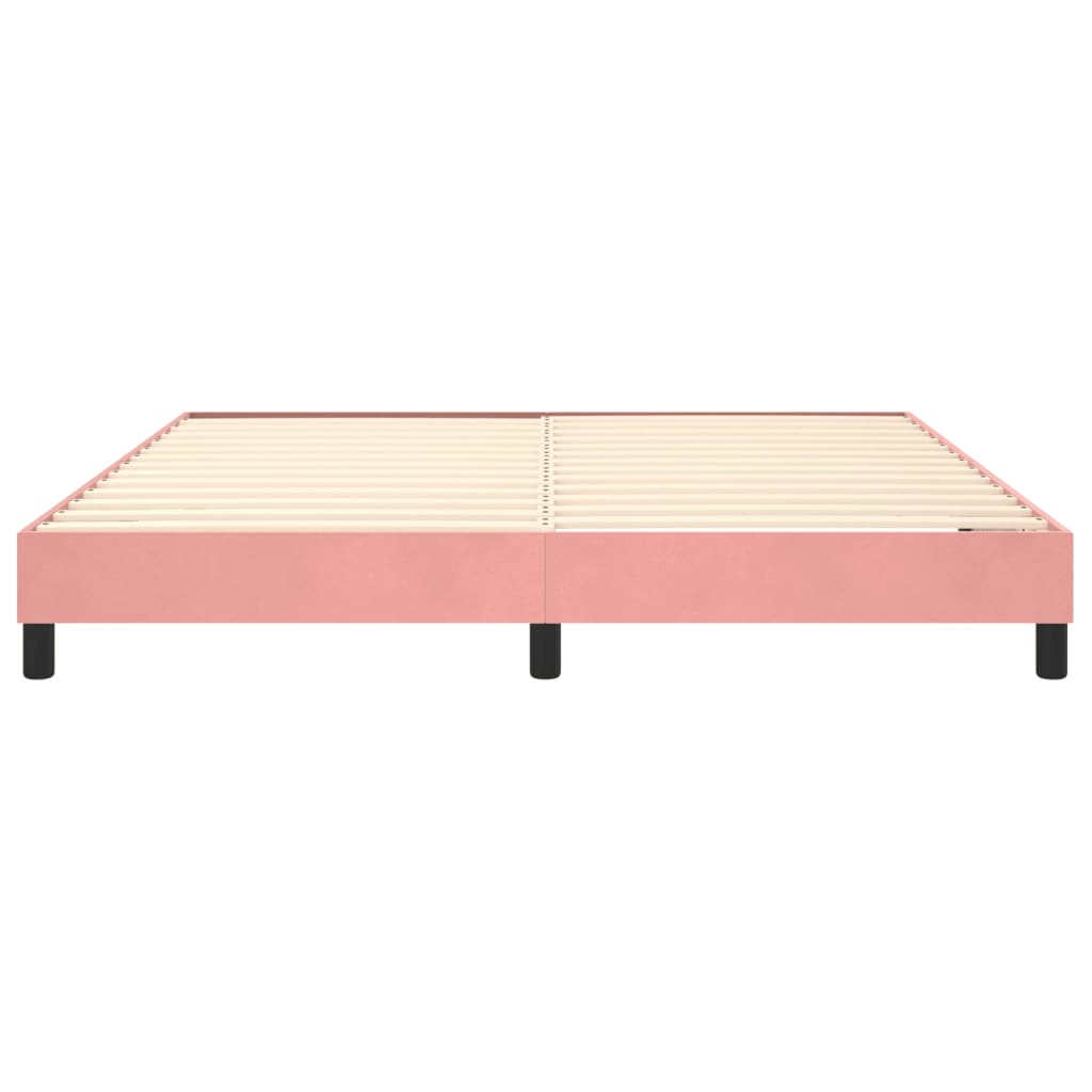 Cadre de lit sans matelas rose 180x200 cm velours