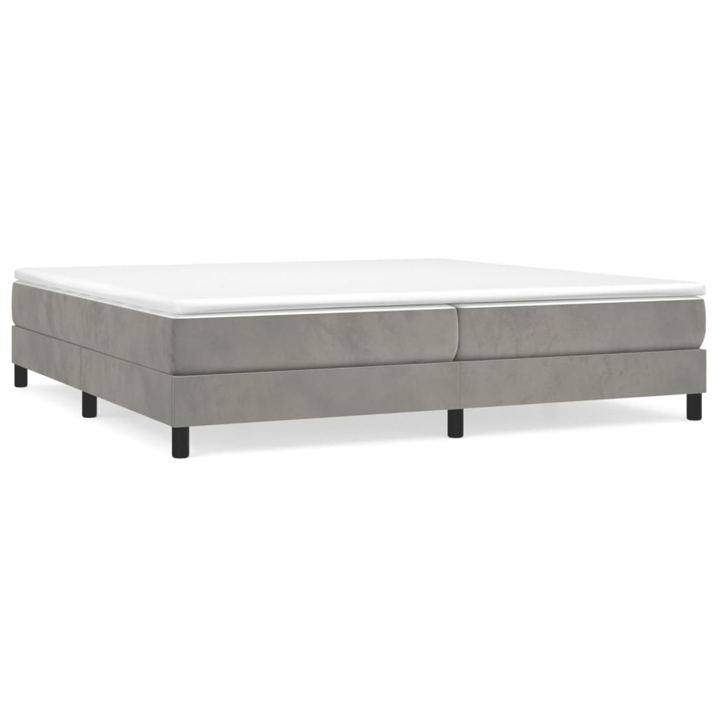 Cadre de lit sans matelas gris clair 200x200 cm velours