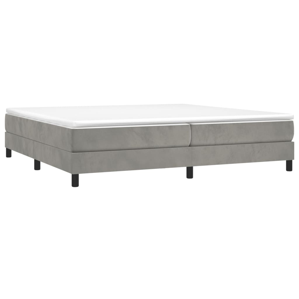 Cadre de lit sans matelas gris clair 200x200 cm velours