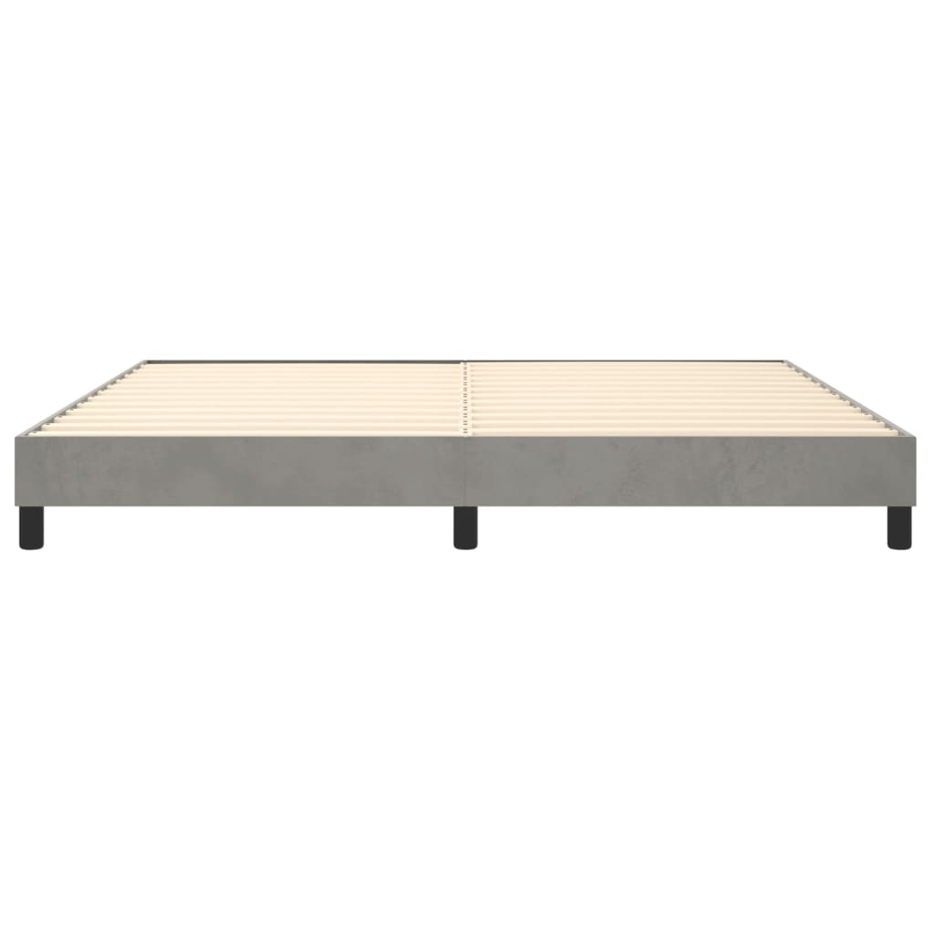 Cadre de lit sans matelas gris clair 200x200 cm velours