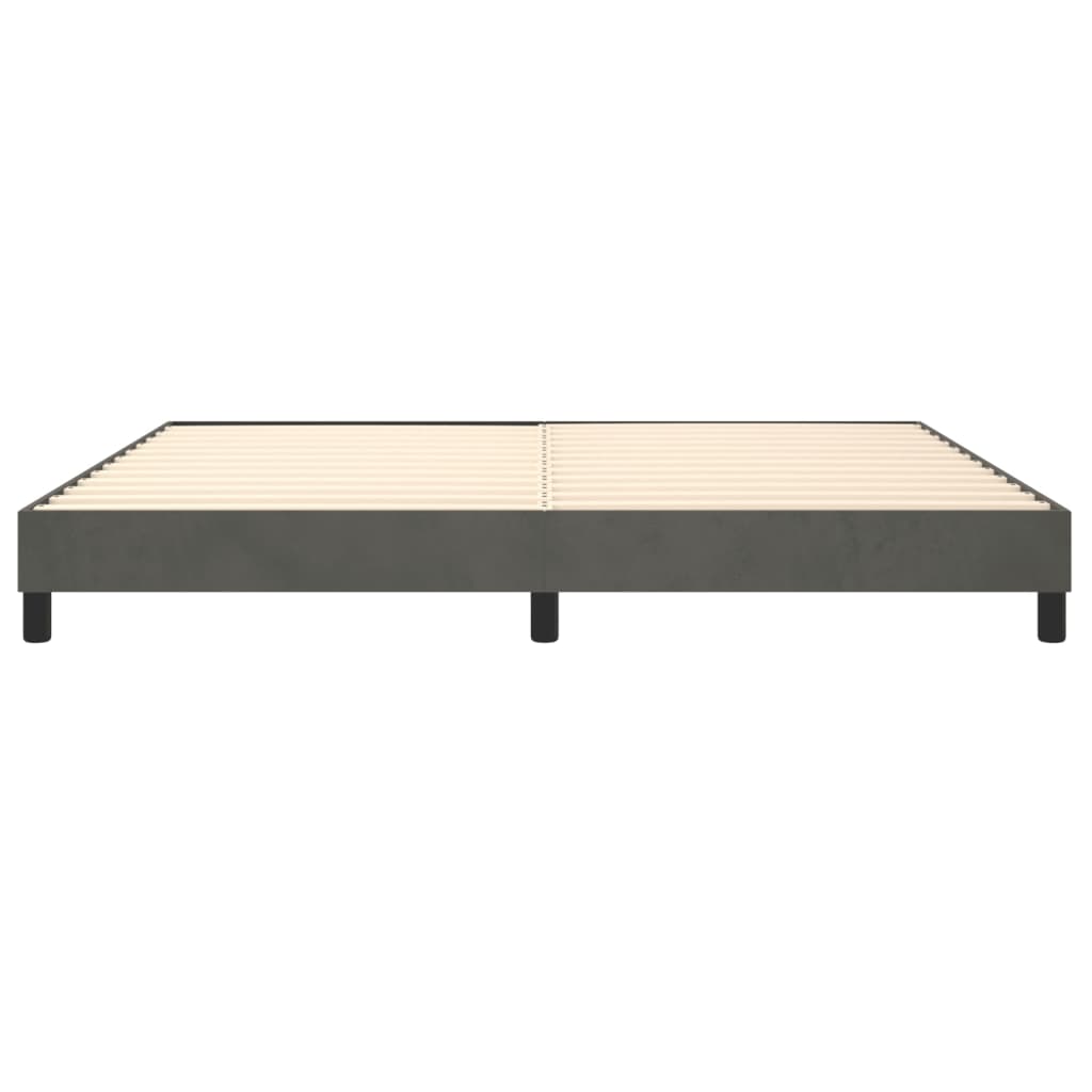 Cadre de lit sans matelas gris foncé 200x200 cm velours