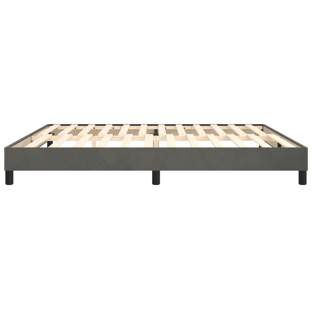 Cadre de lit sans matelas gris foncé 200x200 cm velours