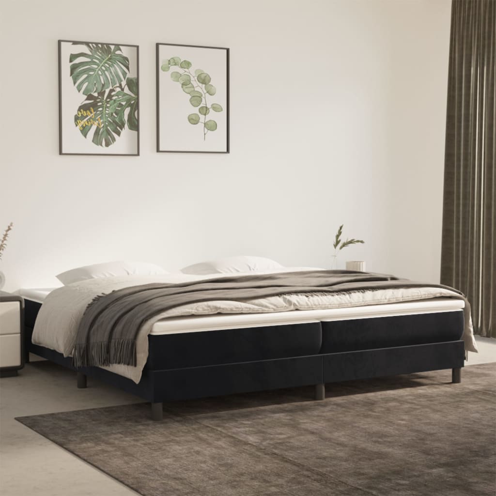 Cadre de lit sans matelas noir 200x200 cm velours