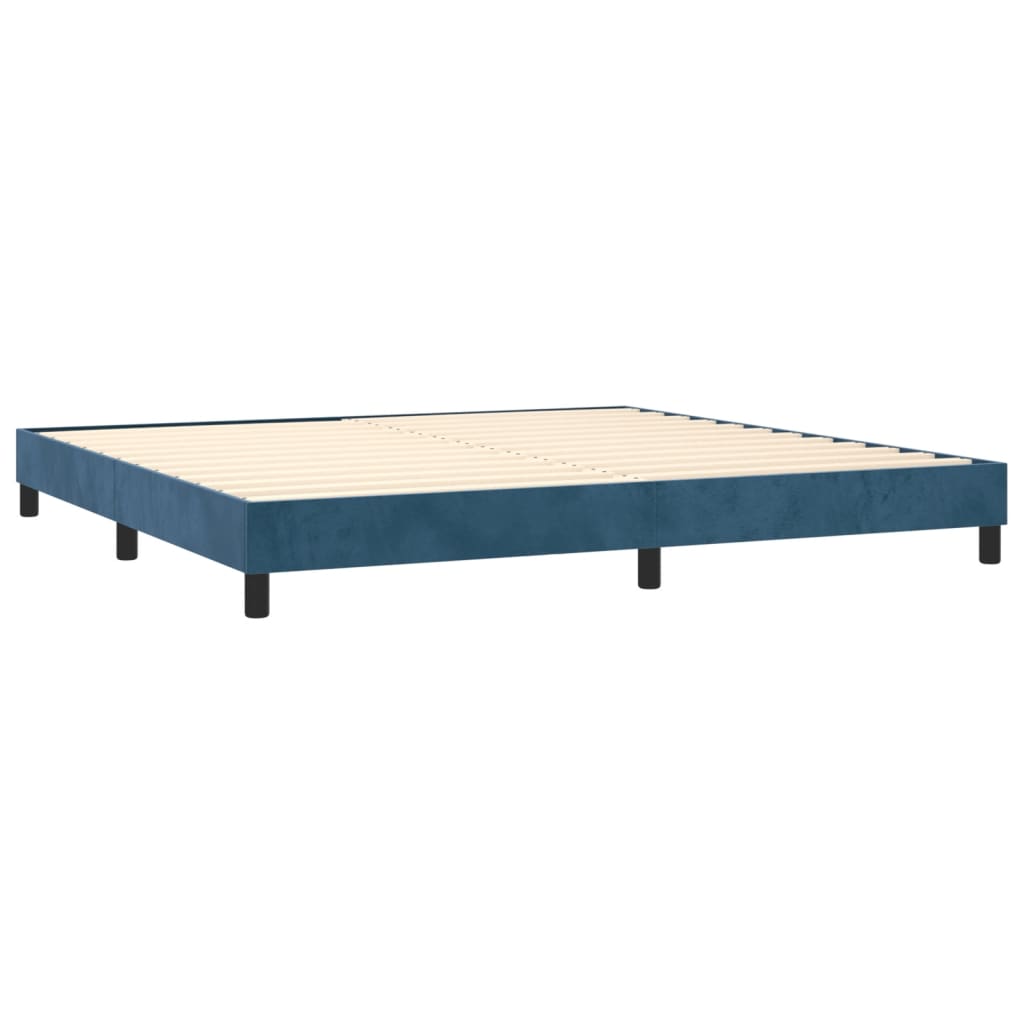 Cadre de lit sans matelas bleu foncé 200x200 cm velours