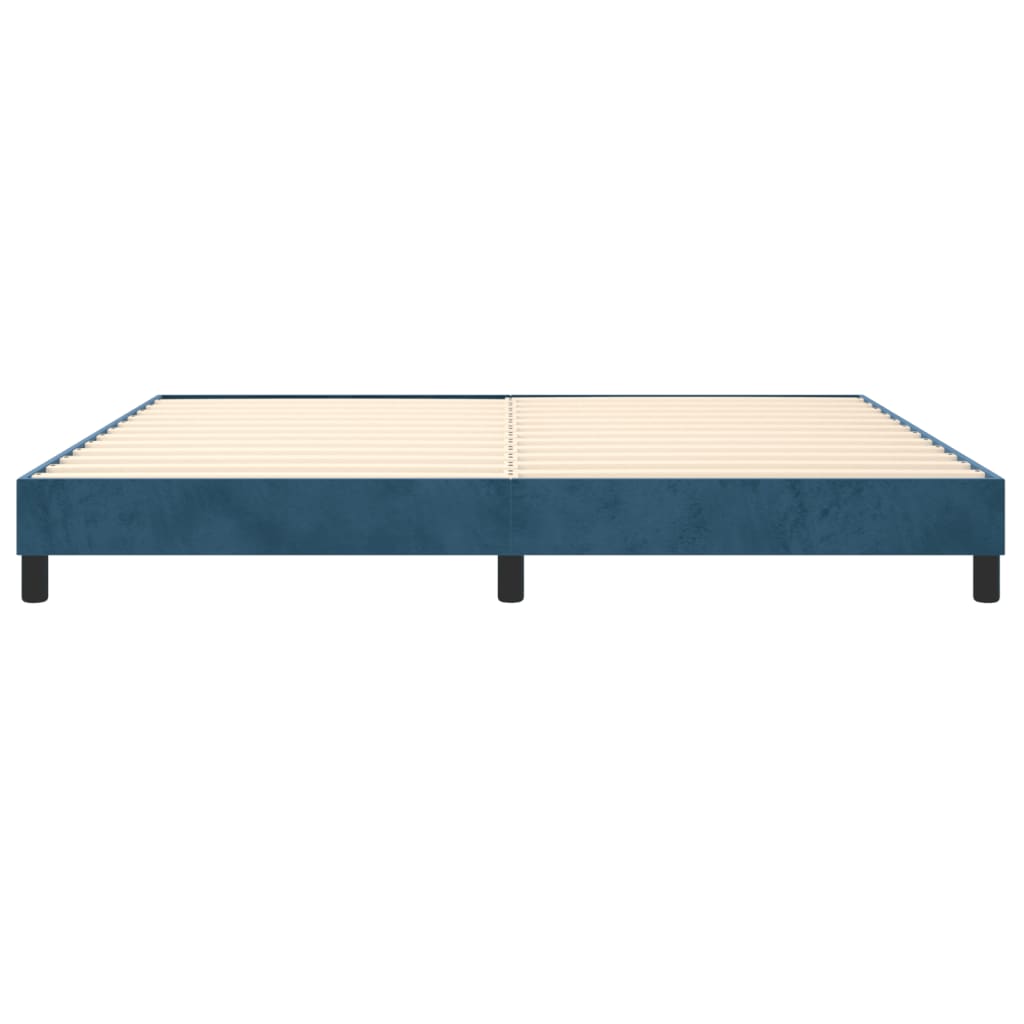 Cadre de lit sans matelas bleu foncé 200x200 cm velours