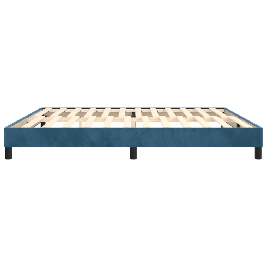 Cadre de lit sans matelas bleu foncé 200x200 cm velours