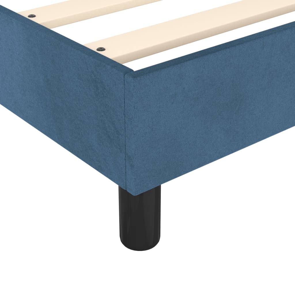 Cadre de lit sans matelas bleu foncé 200x200 cm velours