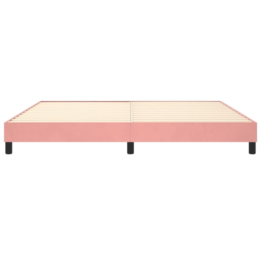 Cadre de lit sans matelas rose 200x200 cm velours