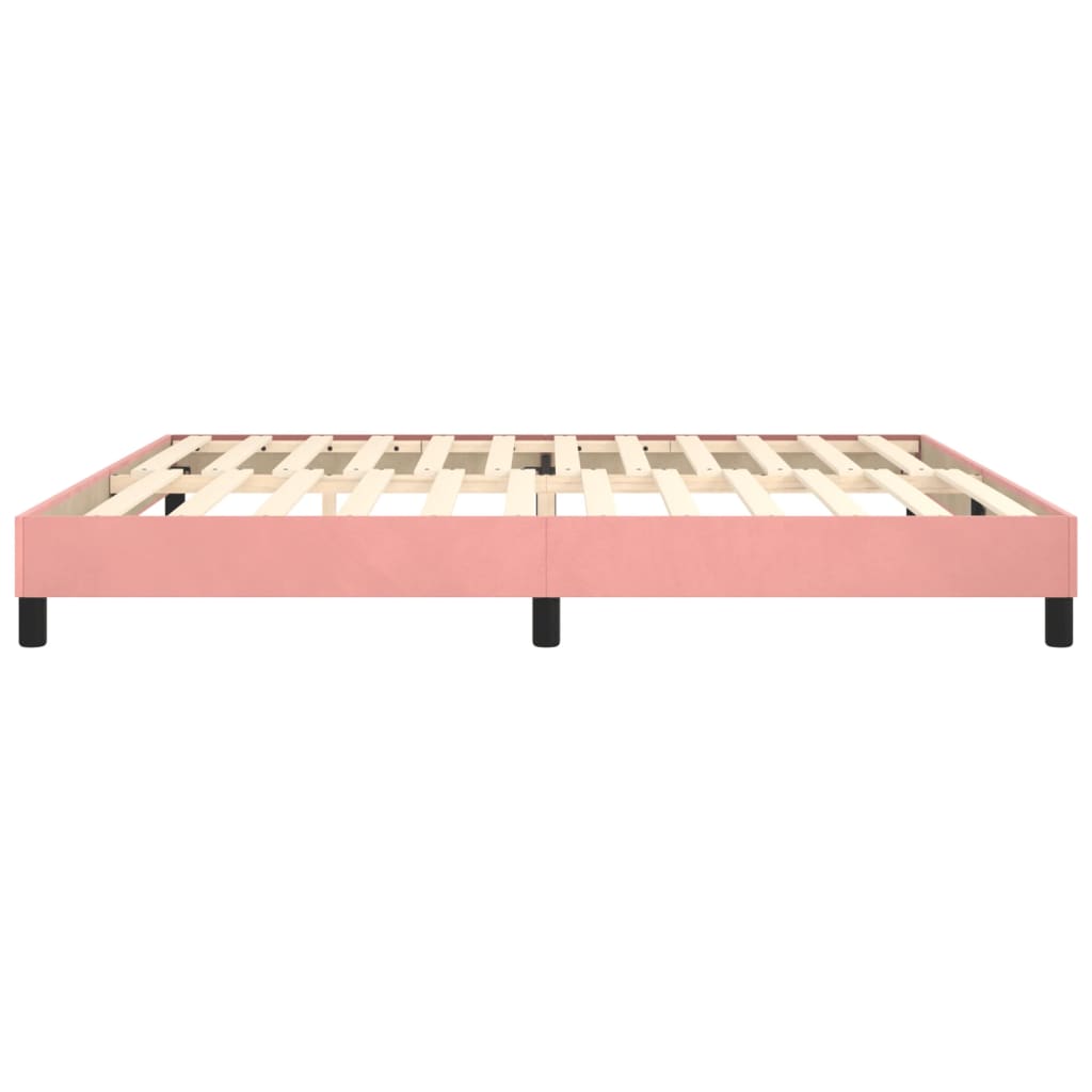 Cadre de lit sans matelas rose 200x200 cm velours