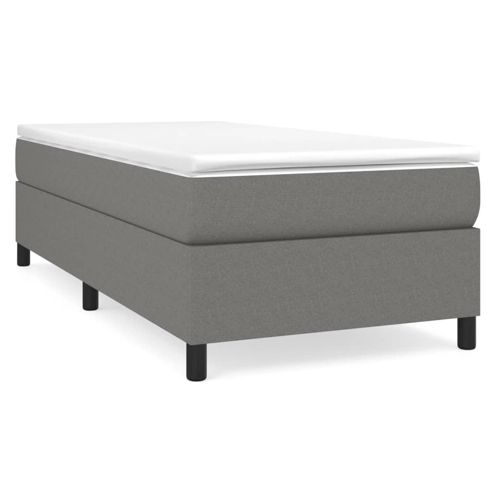 Cadre de lit sans matelas gris foncé 100x200 cm tissu