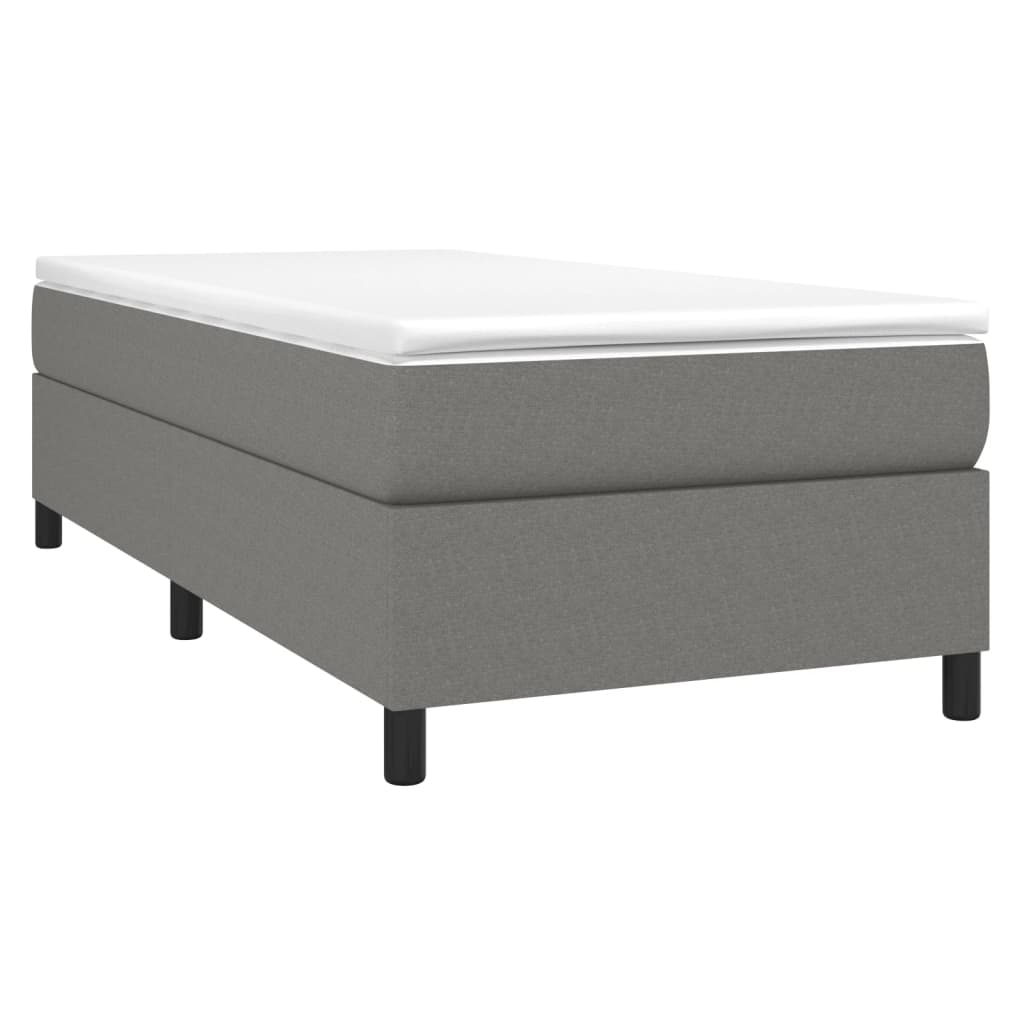 Cadre de lit sans matelas gris foncé 100x200 cm tissu