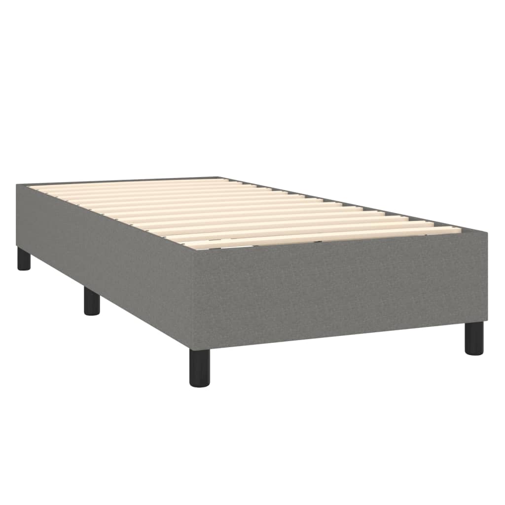 Cadre de lit sans matelas gris foncé 100x200 cm tissu