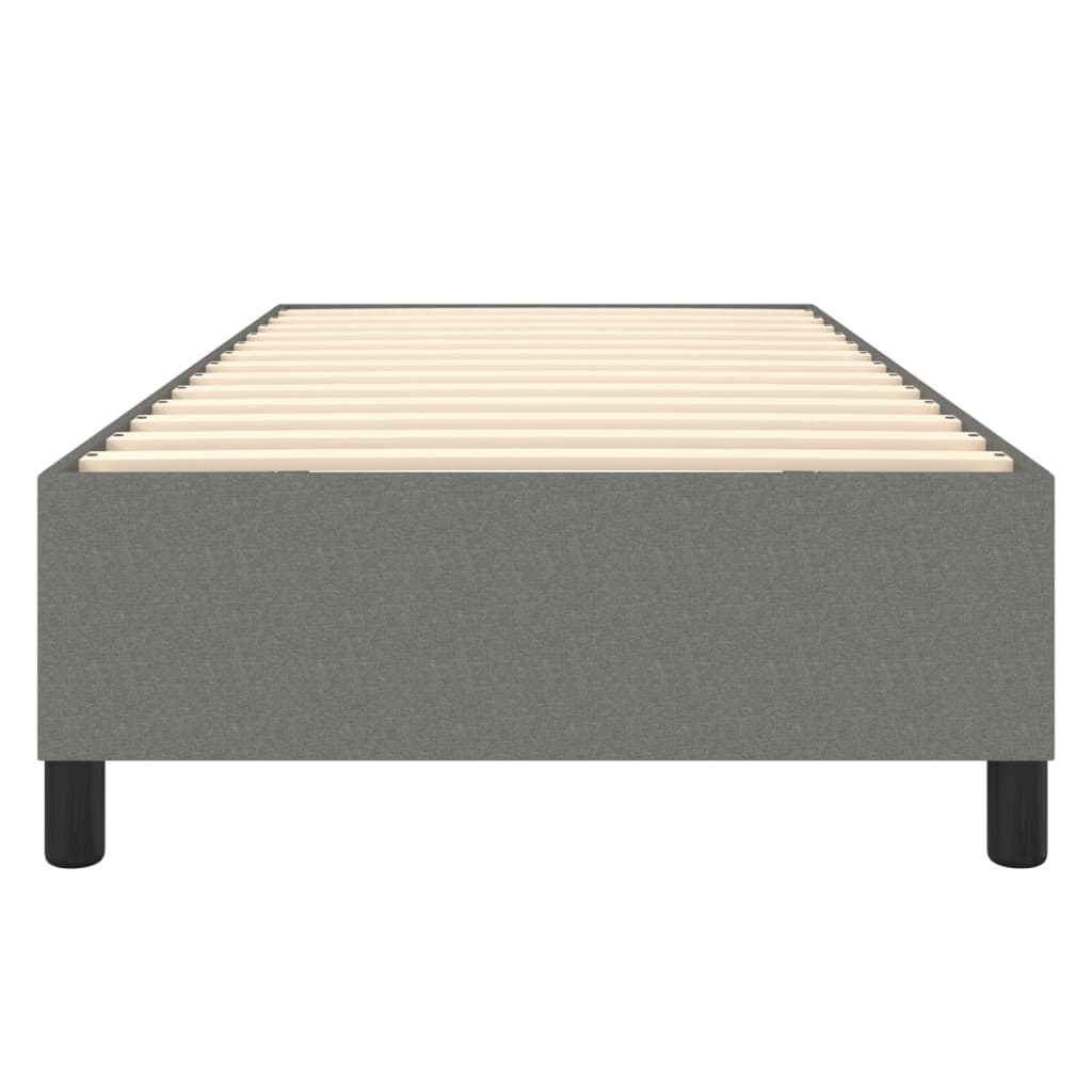 Cadre de lit sans matelas gris foncé 100x200 cm tissu