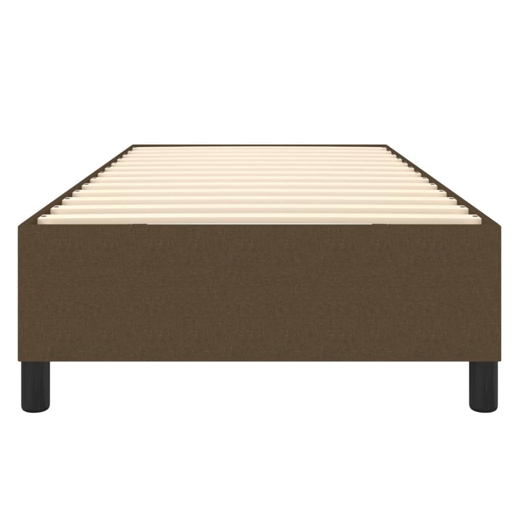 Cadre de lit sans matelas marron foncé 100x200 cm tissu