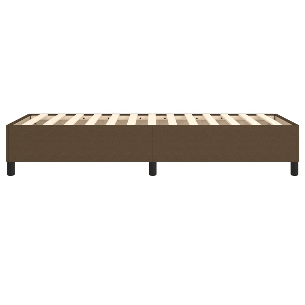 Cadre de lit sans matelas marron foncé 100x200 cm tissu