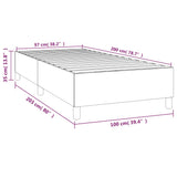 Cadre de lit sans matelas marron foncé 100x200 cm tissu