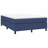 Cadre de lit sans matelas bleu 140x190 cm tissu