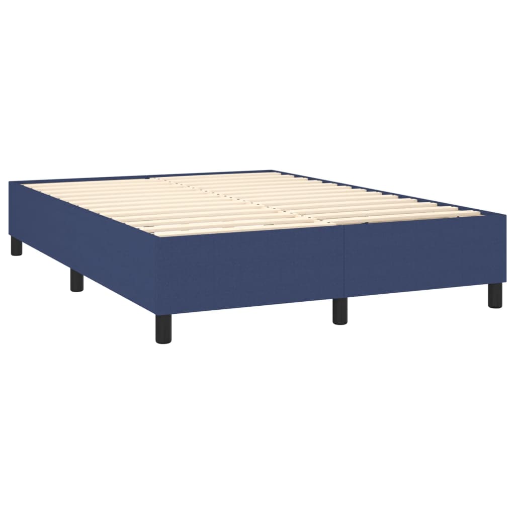 Cadre de lit sans matelas bleu 140x190 cm tissu