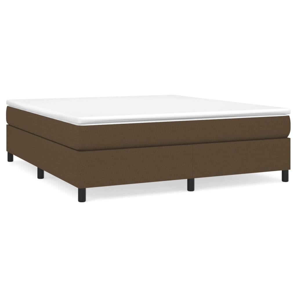 Cadre de lit sans matelas marron foncé 160x200 cm tissu