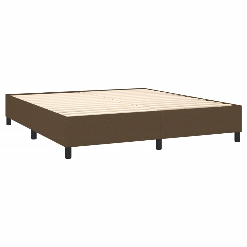 Cadre de lit sans matelas marron foncé 160x200 cm tissu