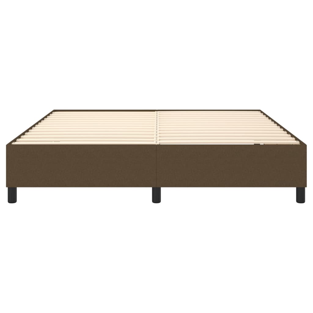 Cadre de lit sans matelas marron foncé 160x200 cm tissu