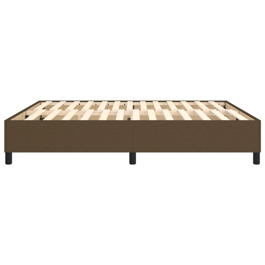 Cadre de lit sans matelas marron foncé 160x200 cm tissu