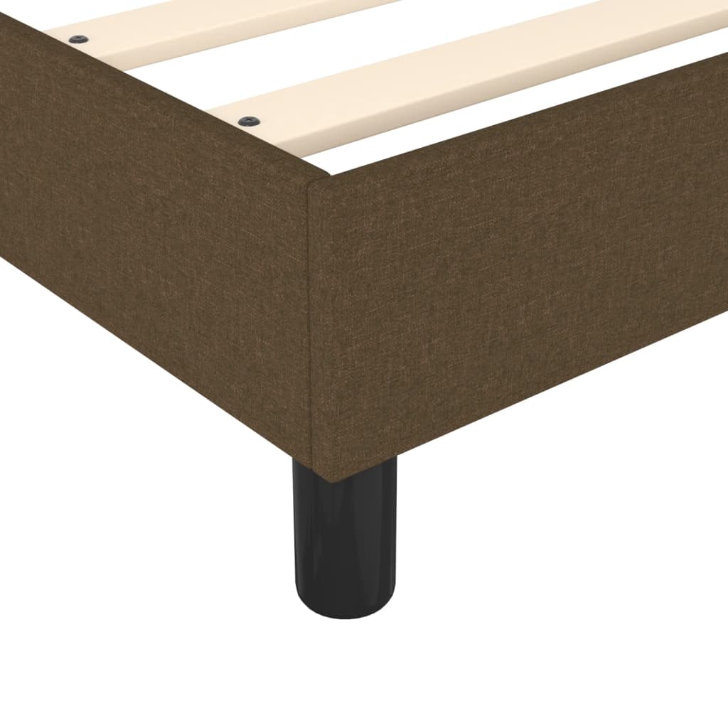 Cadre de lit sans matelas marron foncé 160x200 cm tissu