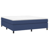 Cadre de lit sans matelas bleu 160x200 cm tissu