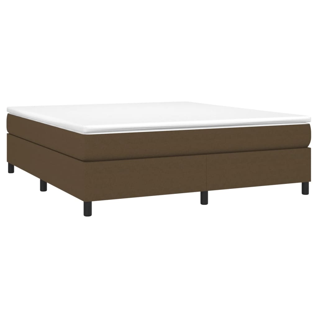 Cadre de lit sans matelas marron foncé 180x200 cm tissu