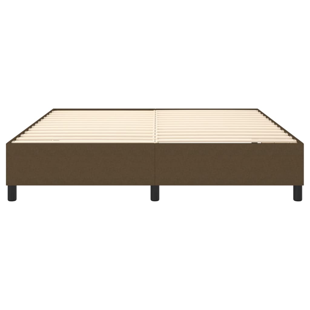 Cadre de lit sans matelas marron foncé 180x200 cm tissu