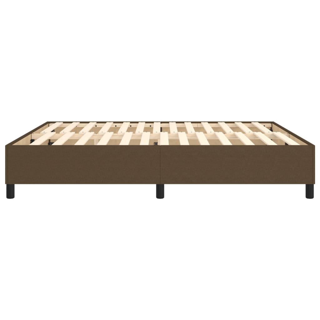 Cadre de lit sans matelas marron foncé 180x200 cm tissu