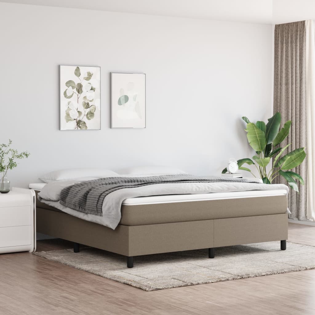 Cadre de lit sans matelas taupe 180x200 cm tissu