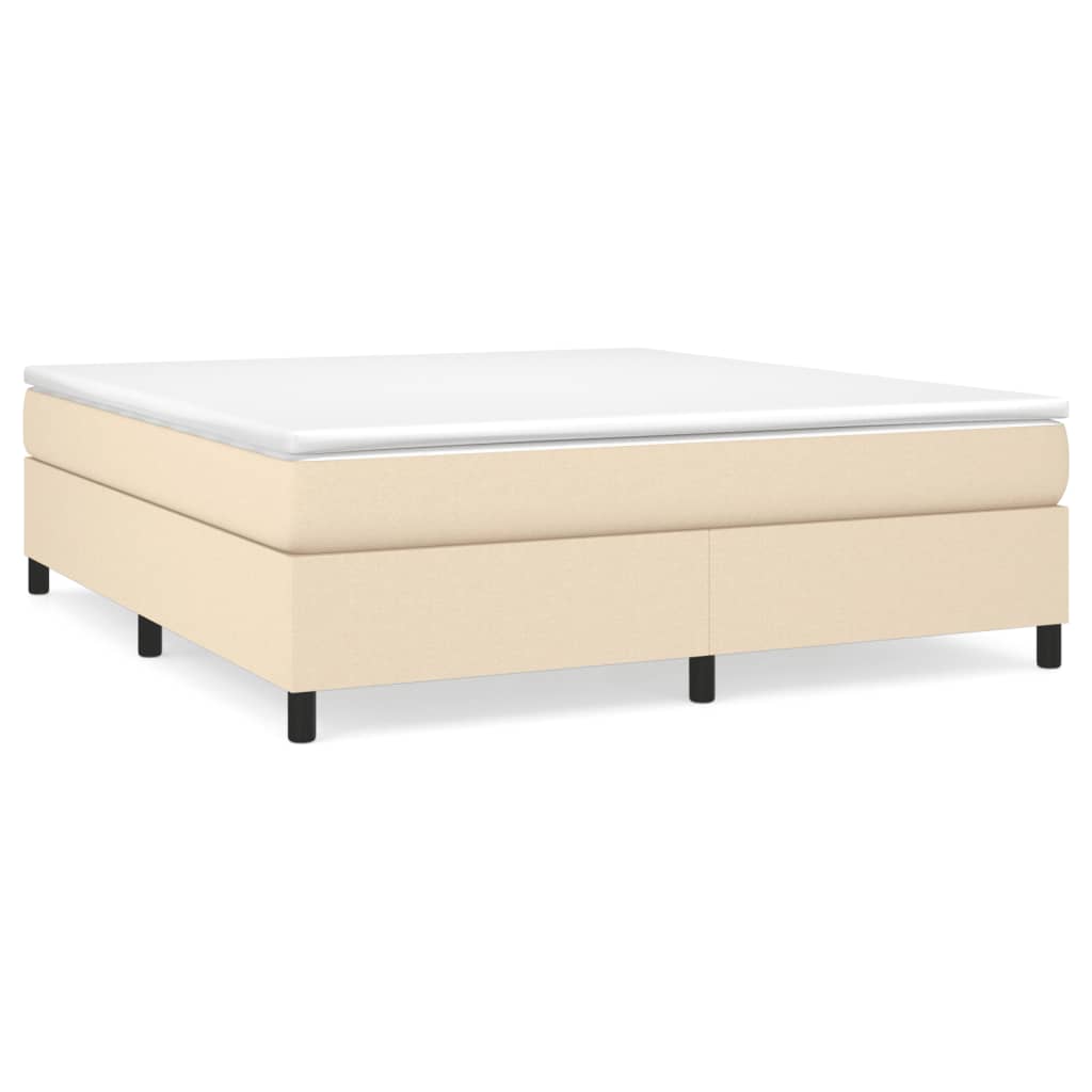 Cadre de lit sans matelas crème 180x200 cm tissu