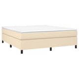 Cadre de lit sans matelas crème 180x200 cm tissu