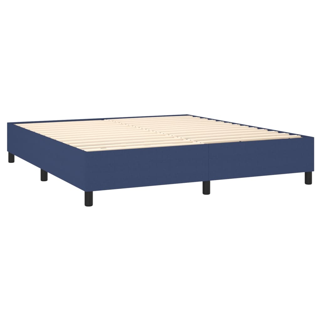 Cadre de lit sans matelas bleu 180x200 cm tissu