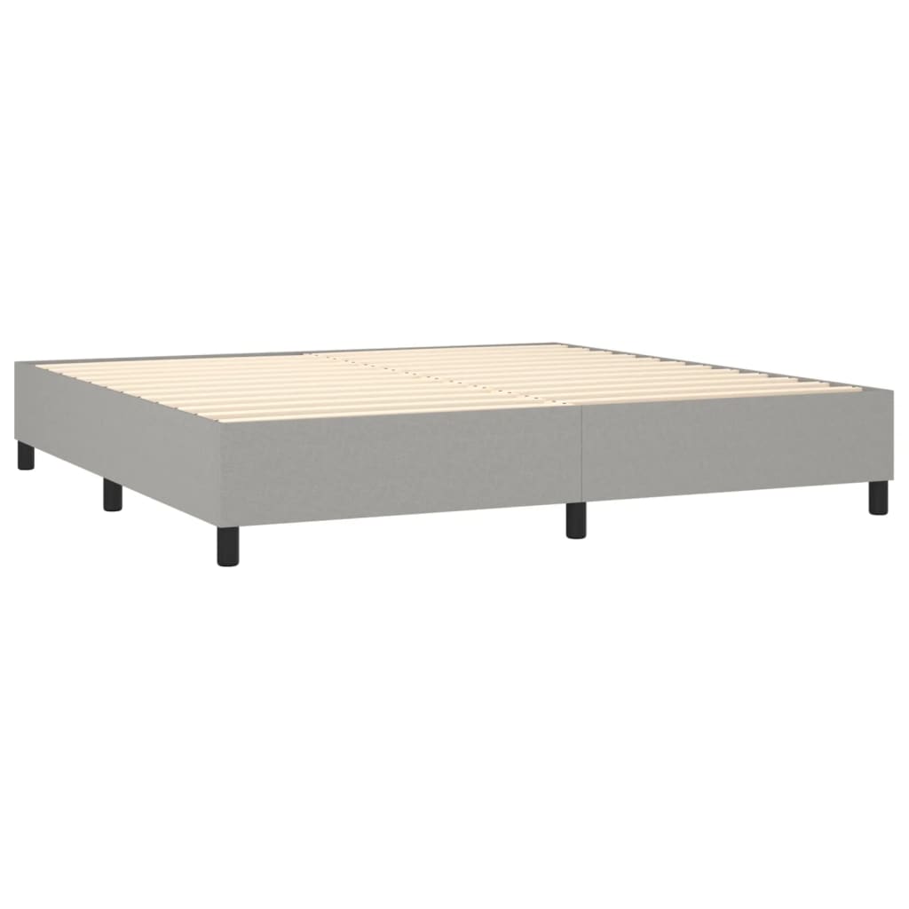 Cadre de lit sans matelas gris clair 200x200 cm tissu