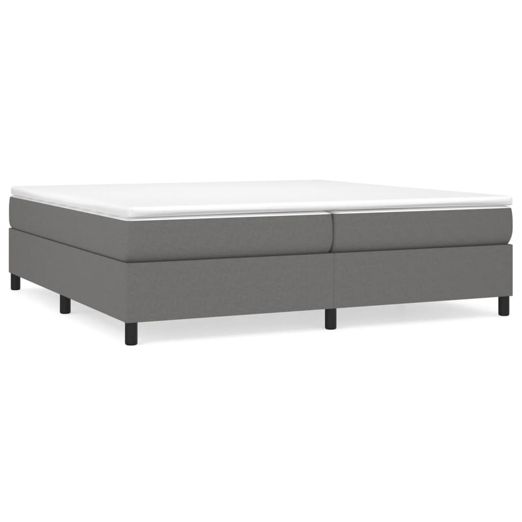 Cadre de lit sans matelas gris foncé 200x200 cm tissu